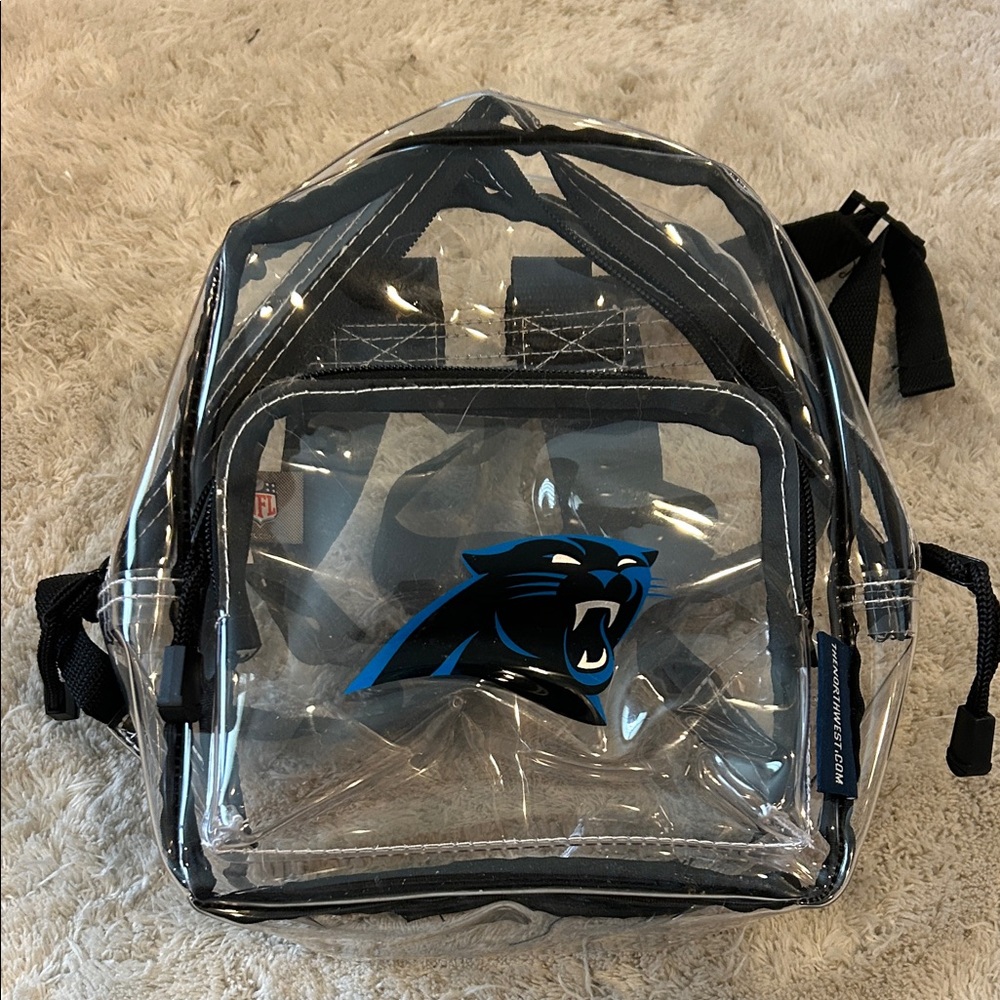 NFL Clear Backpack with Black Trim (Panthers)